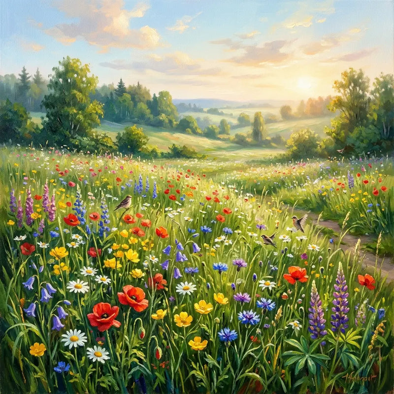 Sunny Meadow & Wildflowers