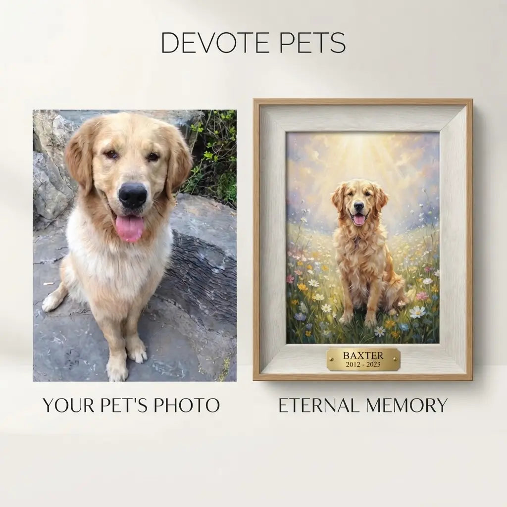 DevotePets™ Custom Pet Oil Painting – Hand-Painted Masterpiece